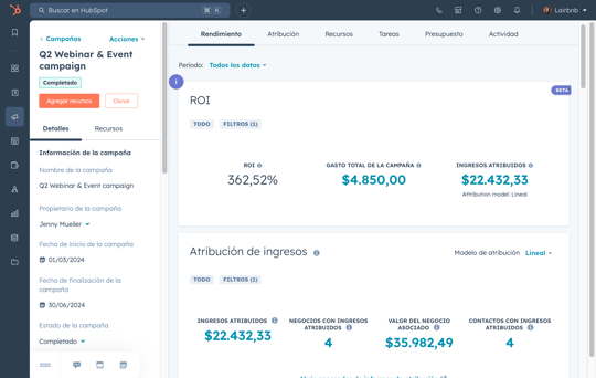 ES - [Jenny Mueller] [Campaign Impact Reporting] Campaigns ROI