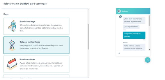 Herramienta de chatbot de HubSpot