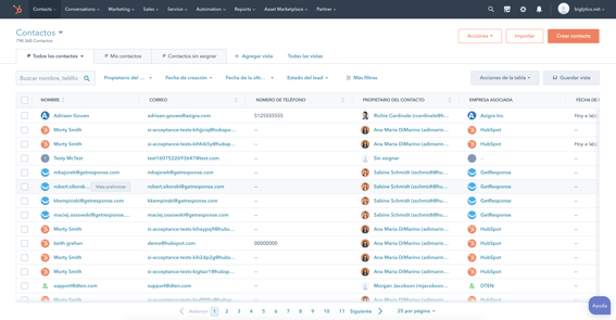 CRM todo en uno de HubSpot