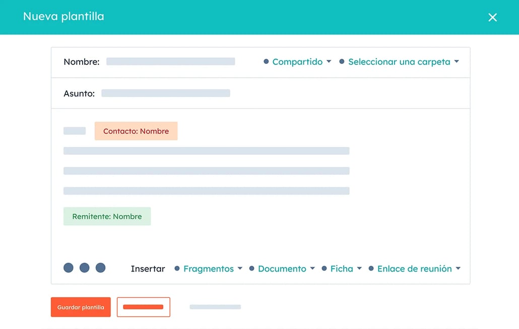 Editor de plantillas en el software gratuito de HubSpot