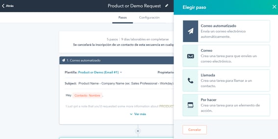 Pasos de automatización de correos