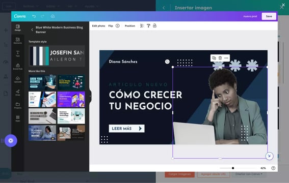 ejemplo de integración de canva