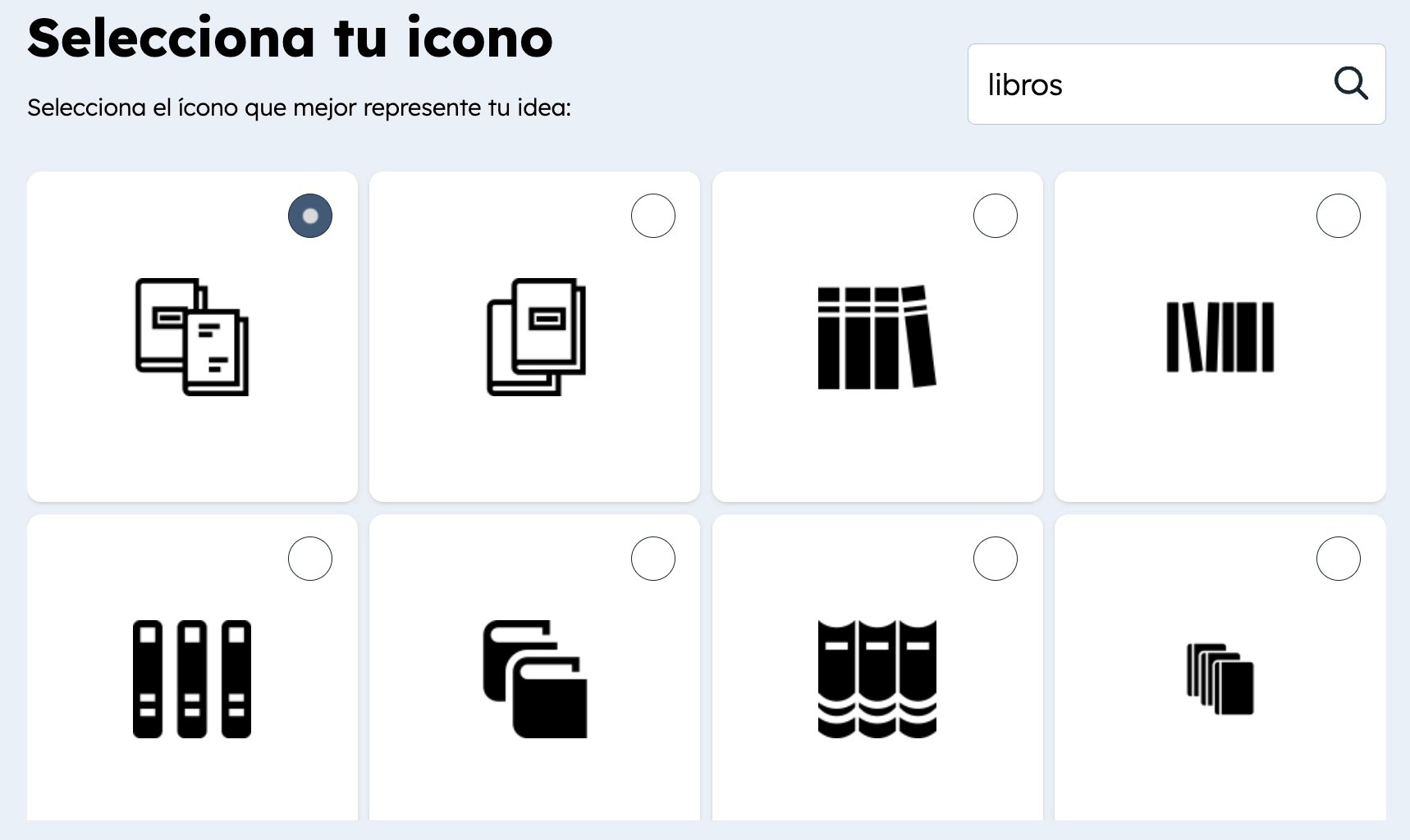 ejemplos de iconos de libros