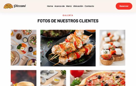 ejemplo de página con fotos de clientes