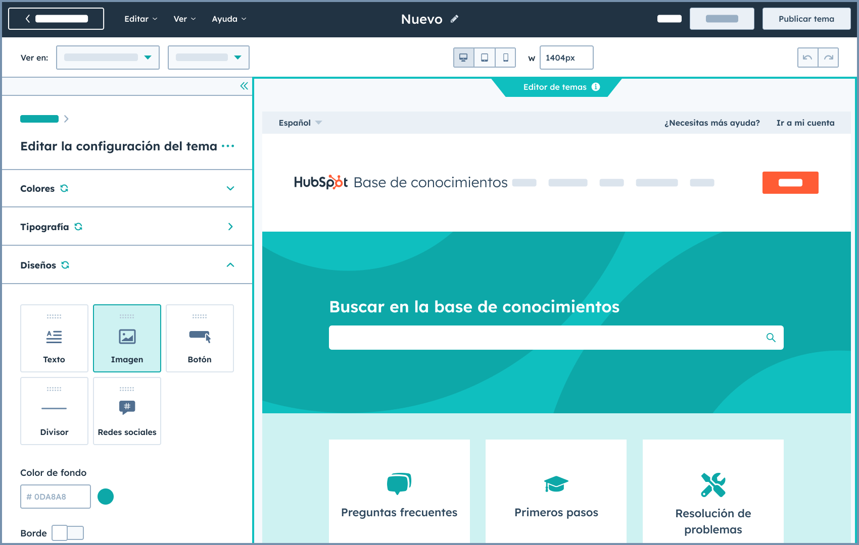 Imagen de un artículo creado con el software de base de conocimientos