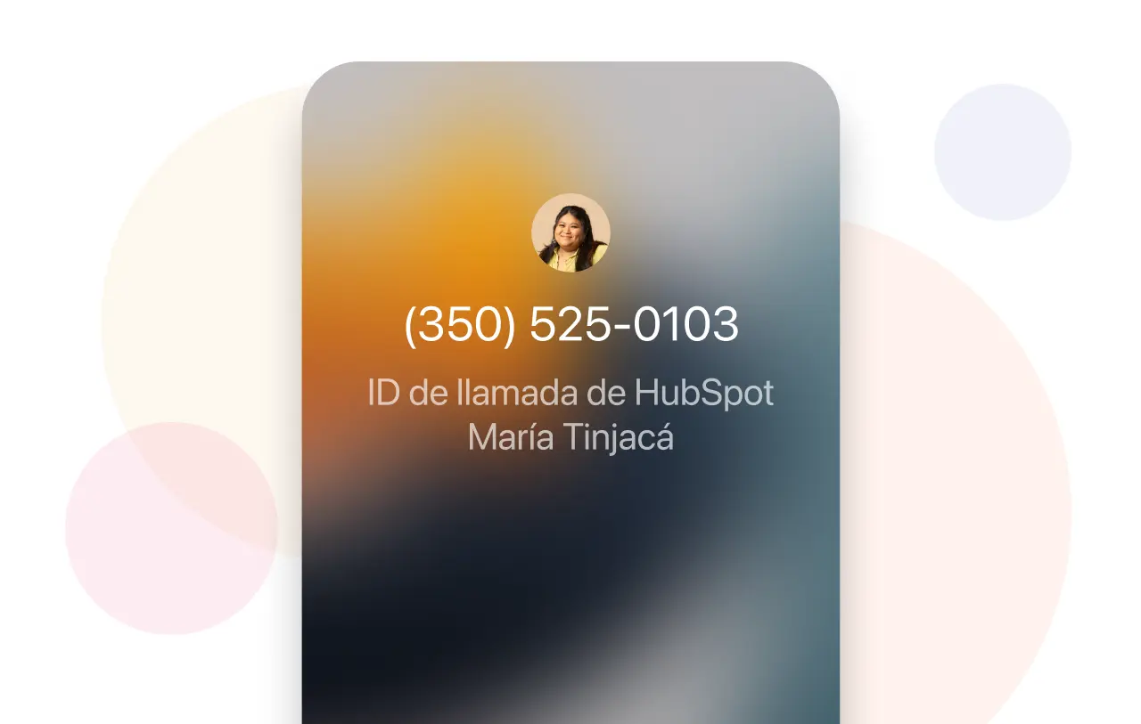 Imagen de la aplicación de CRM móvil de HubSpot donde se muestra el identificador de llamadas.